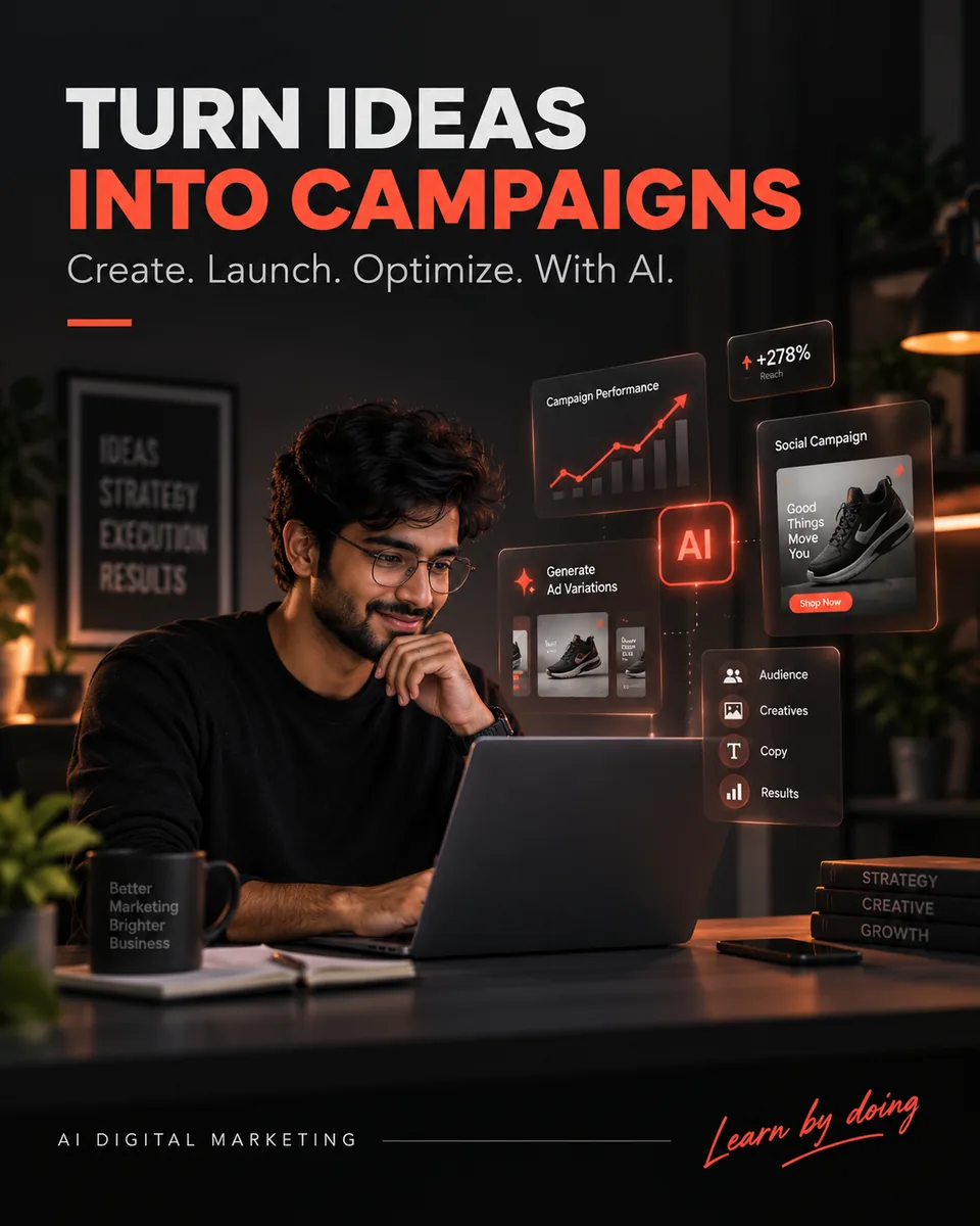 AI marketing, key visual. Campaign poster.